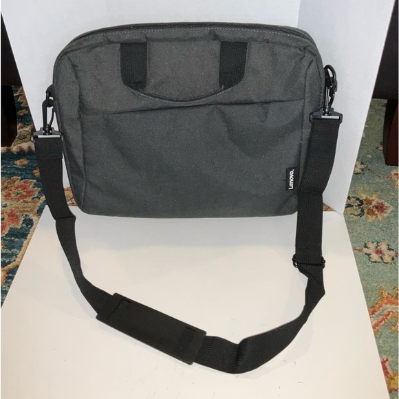 Lenovo Gray Soft Shoulder Laptop Bag Briefcase Top Handles - Picture 1 of 16